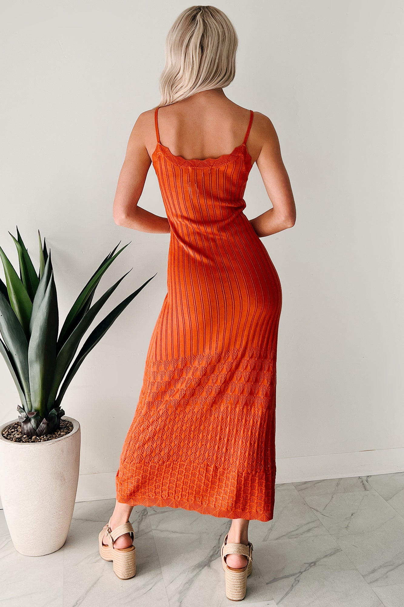 Flowy Dreams Sleeveless Crochet Maxi Dress (Burnt Orange) - NanaMacs