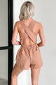 Effortlessly Alluring Sleeveless Zip-Up Romper (Taupe)