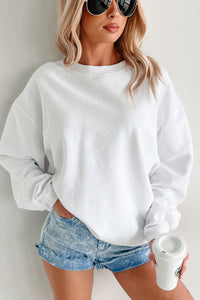 NanaMacs Corded Crewneck Sweatshirt (White) - NanaMacs