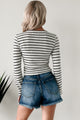 Timeless Charm Striped Long Sleeve Top (Cream/Black)