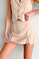 Polished Comfort Two-Piece Mini Skort Set (Taupe) - NanaMacs