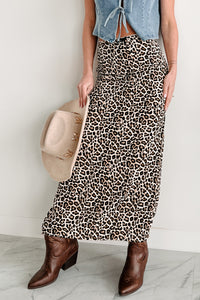 Headed To Brunch Leopard Print Cami & Skirt Set (Almond/Black) - NanaMacs