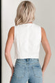 Off The Rack Denim Front Tie Vest (White) - NanaMacs