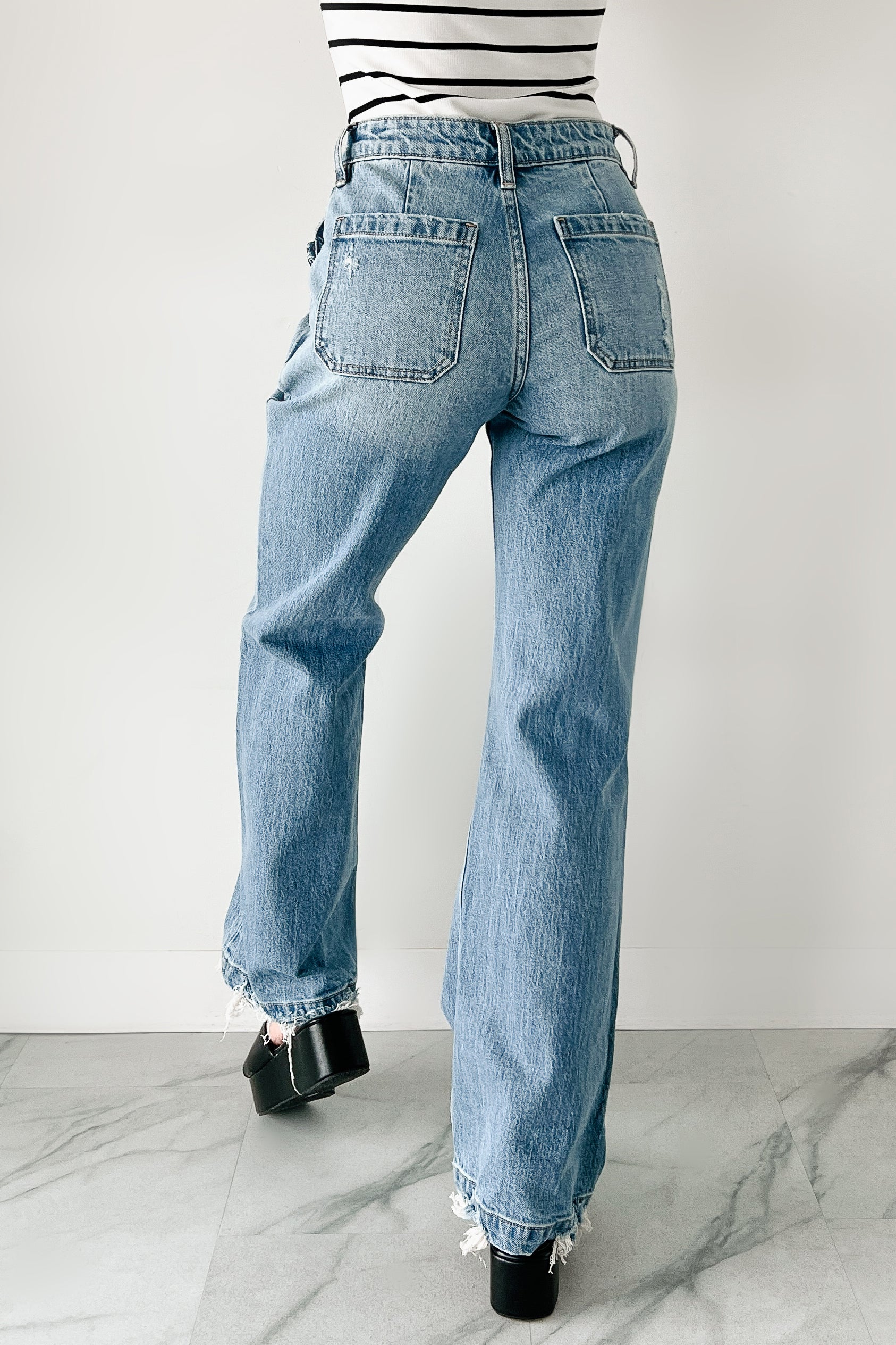 Fitzgerald High Rise Wide Flare Kancan Jeans (Medium) - NanaMacs