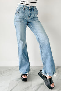 Fitzgerald High Rise Wide Flare Kancan Jeans (Medium) - NanaMacs