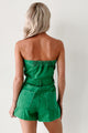 More Than Eye Candy Strapless Denim Romper (Green) - NanaMacs