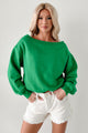 Breezy Bubble One Shoulder Sweatshirt (Kelly Green) - NanaMacs