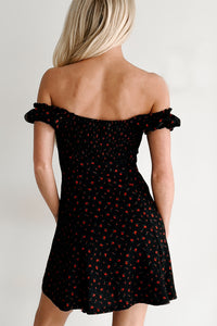 Picked For You Floral Mini Dress (Black/Red)