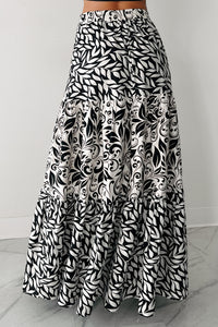 Never Letting Go Mix Print Maxi Skirt (Black) - NanaMacs