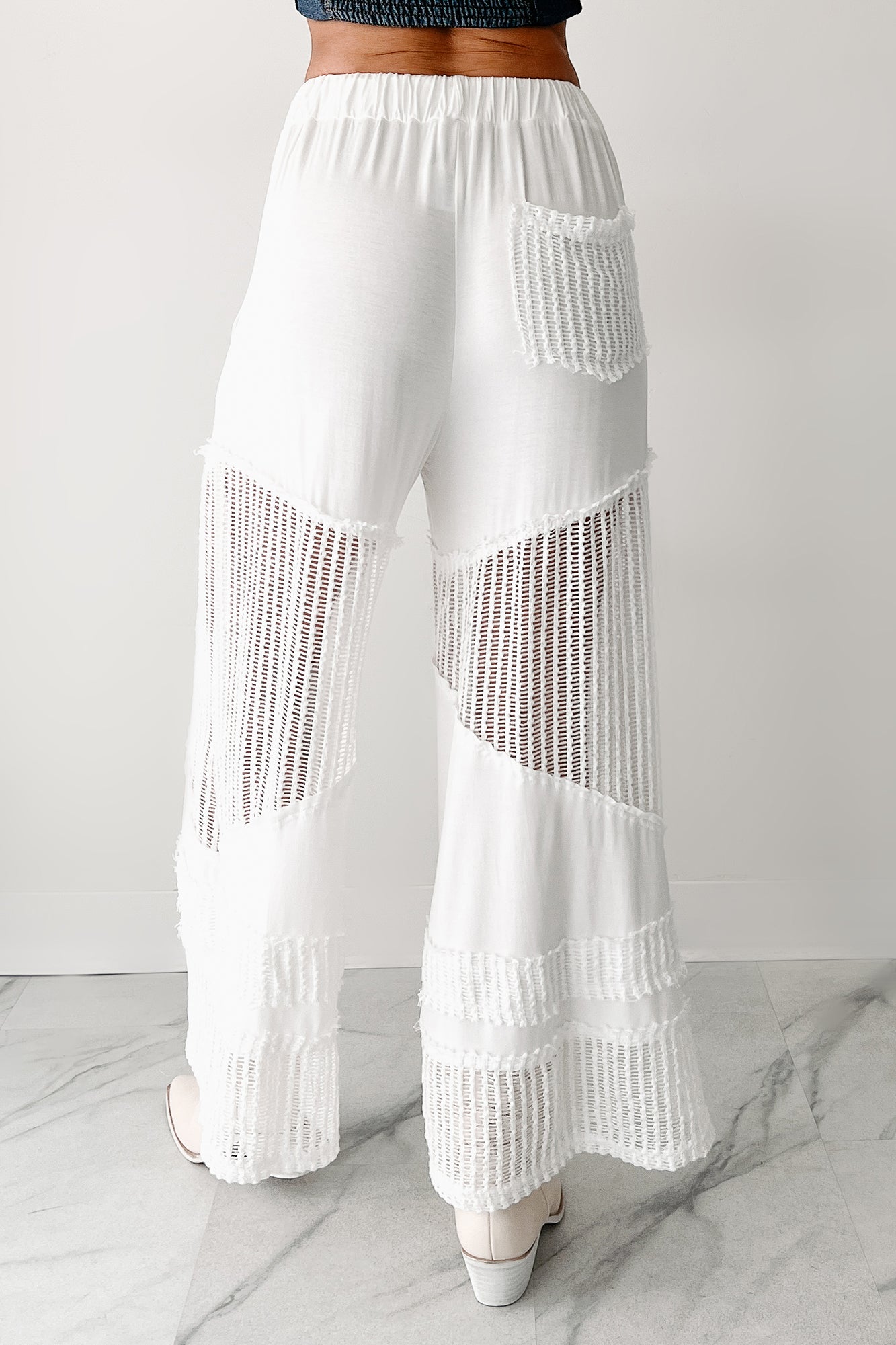Barefoot Freedom POL Crochet Wide Leg Pants (White) · NanaMacs