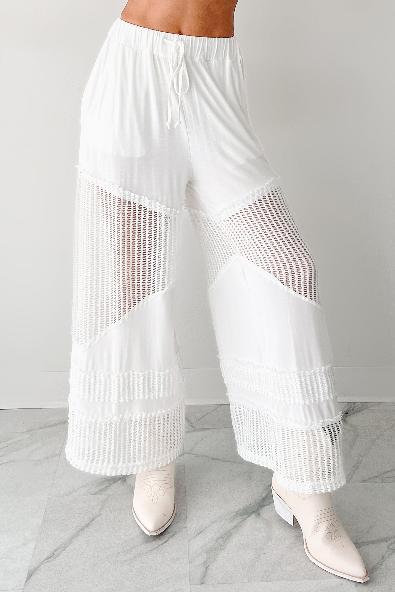 Barefoot Freedom POL Crochet Wide Leg Pants (White) · NanaMacs