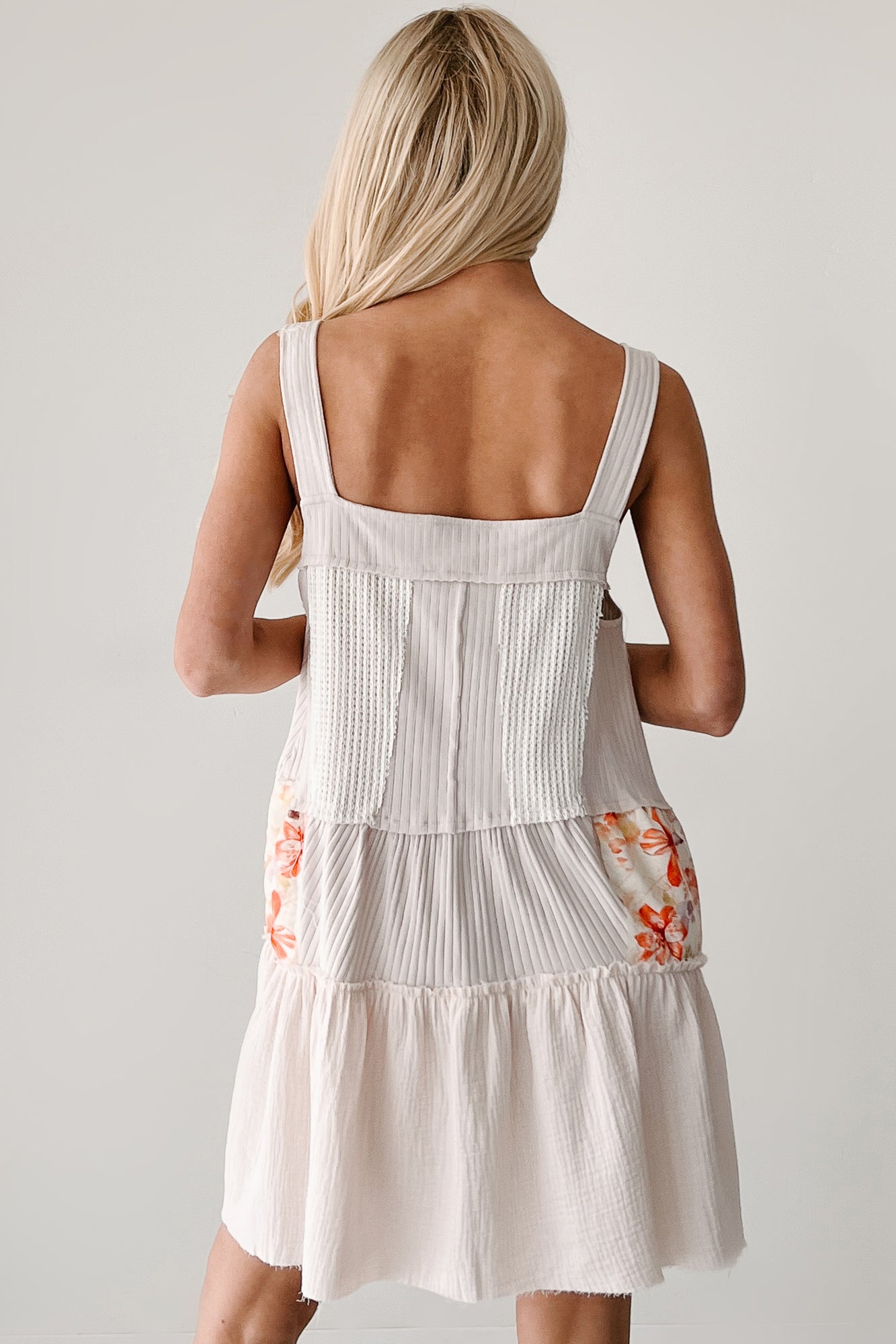 Lovingly Tease Patchwork Overall POL Dress (Almond) - NanaMacs