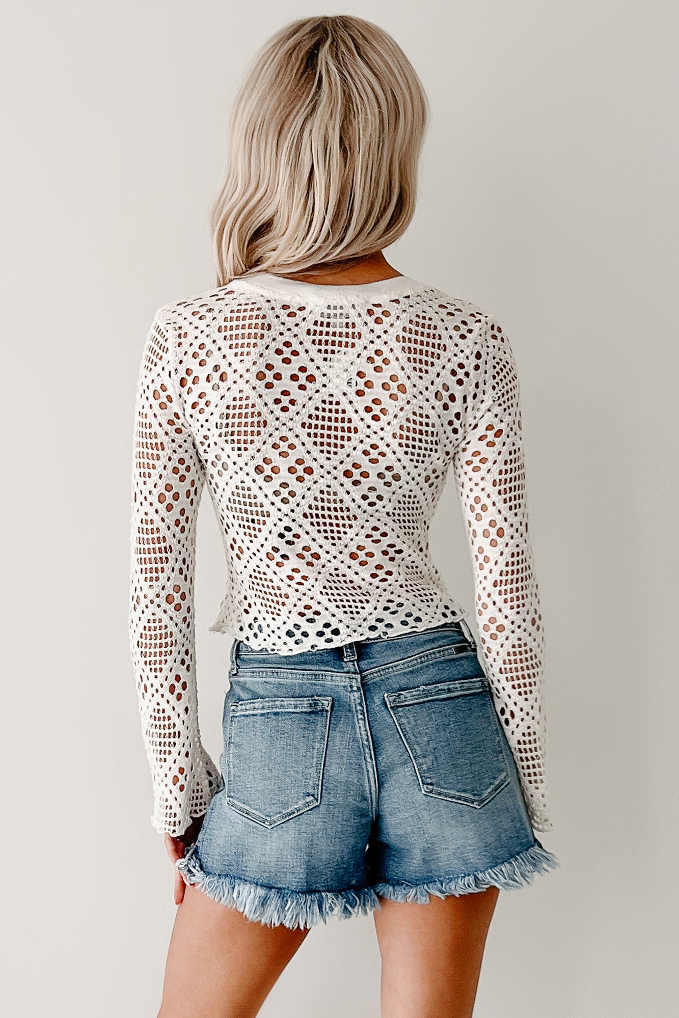 Soulful Style Crochet Long Sleeve Top (Natural) - NanaMacs