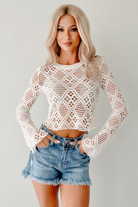 Soulful Style Crochet Long Sleeve Top (Natural) - NanaMacs