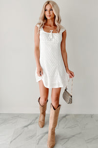 The Future Is Female Eyelet Lace Mini Dress (Ivory) - NanaMacs