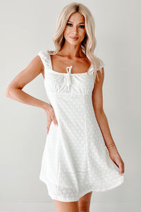 The Future Is Female Eyelet Lace Mini Dress (Ivory) - NanaMacs