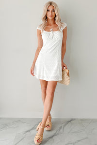 The Future Is Female Eyelet Lace Mini Dress (Ivory) - NanaMacs