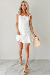 The Future Is Female Eyelet Lace Mini Dress (Ivory) - NanaMacs