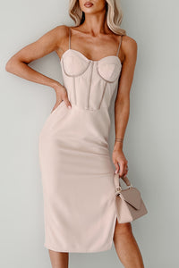 Truly Amazing Sweetheart Midi Dress (Pale Rose) - NanaMacs