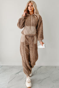 Cuddling Up Two Piece Fleece Lounge Set (Mocha)