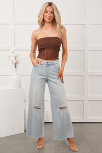 Wildflower Weekend Strapless Lace Top (Chocolate)
