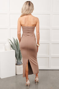Essentially Yours Strapless Maxi Dress (Dark Taupe)