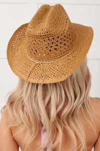 Open Trails Bead Strap Woven Cowboy Hat (Khaki) - NanaMacs