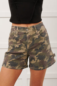Lukas Hidden Premium High Rise Denim Shorts (Camo) - NanaMacs