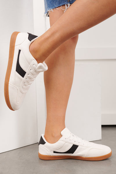 Daily Hustle Lace Up Sneakers (White)