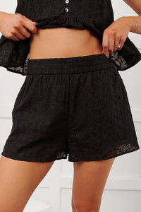 Fresh Air Favorite Eyelet Shorts (Black) - NanaMacs