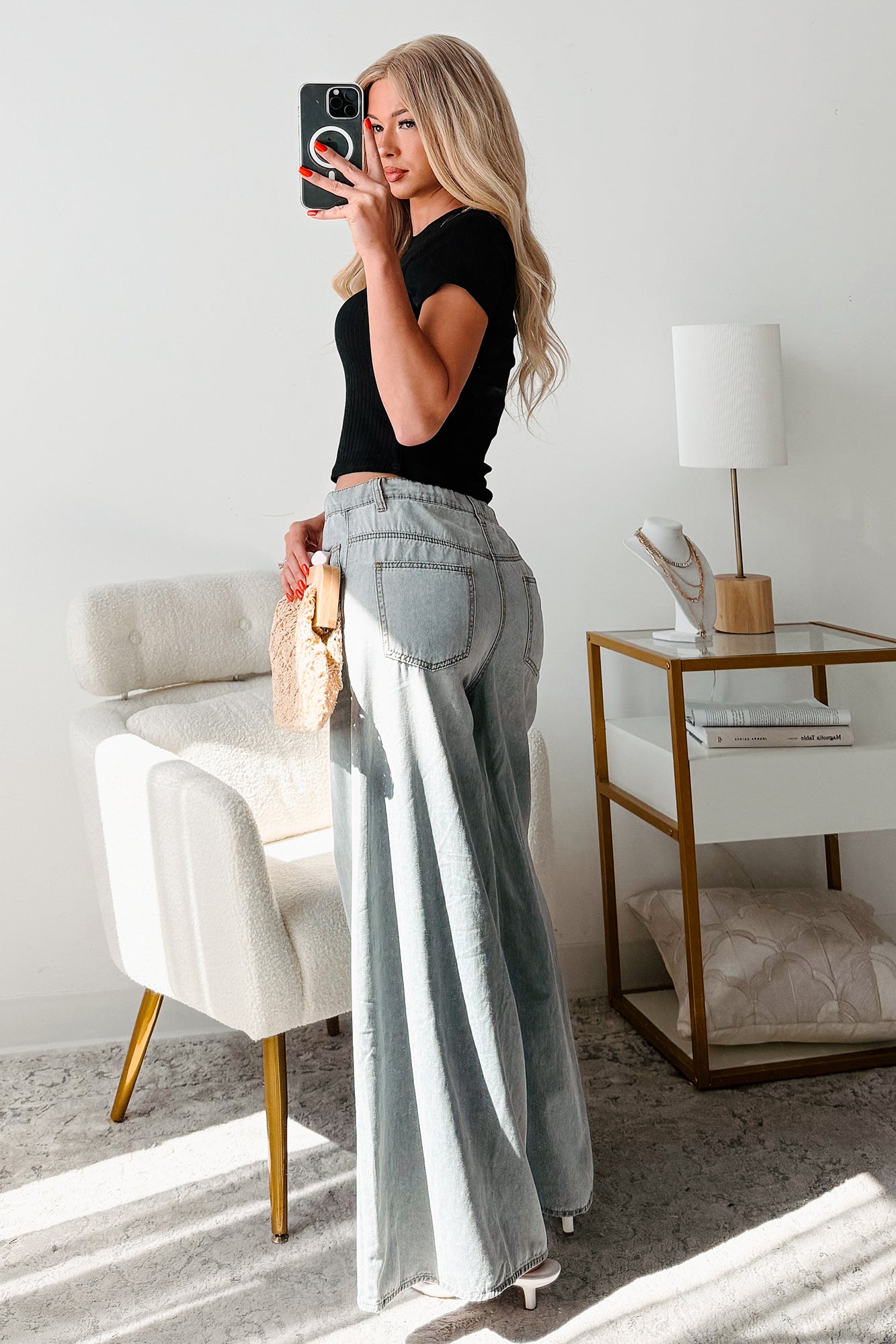 【MARNO】Yves denim pants /  gray 0サイズ Marin Ombre Wide Leg NoaBoa Jeans (Denim Grey) · NanaMacs
