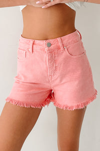 The Journey Continues High Rise Tummy Control Risen Shorts (Flamingo) - NanaMacs