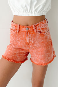 Bahari Judy Blue Mid Rise Denim Shorts (Peach) - NanaMacs