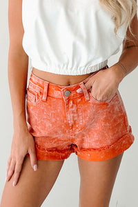Bahari Judy Blue Mid Rise Denim Shorts (Peach) - NanaMacs