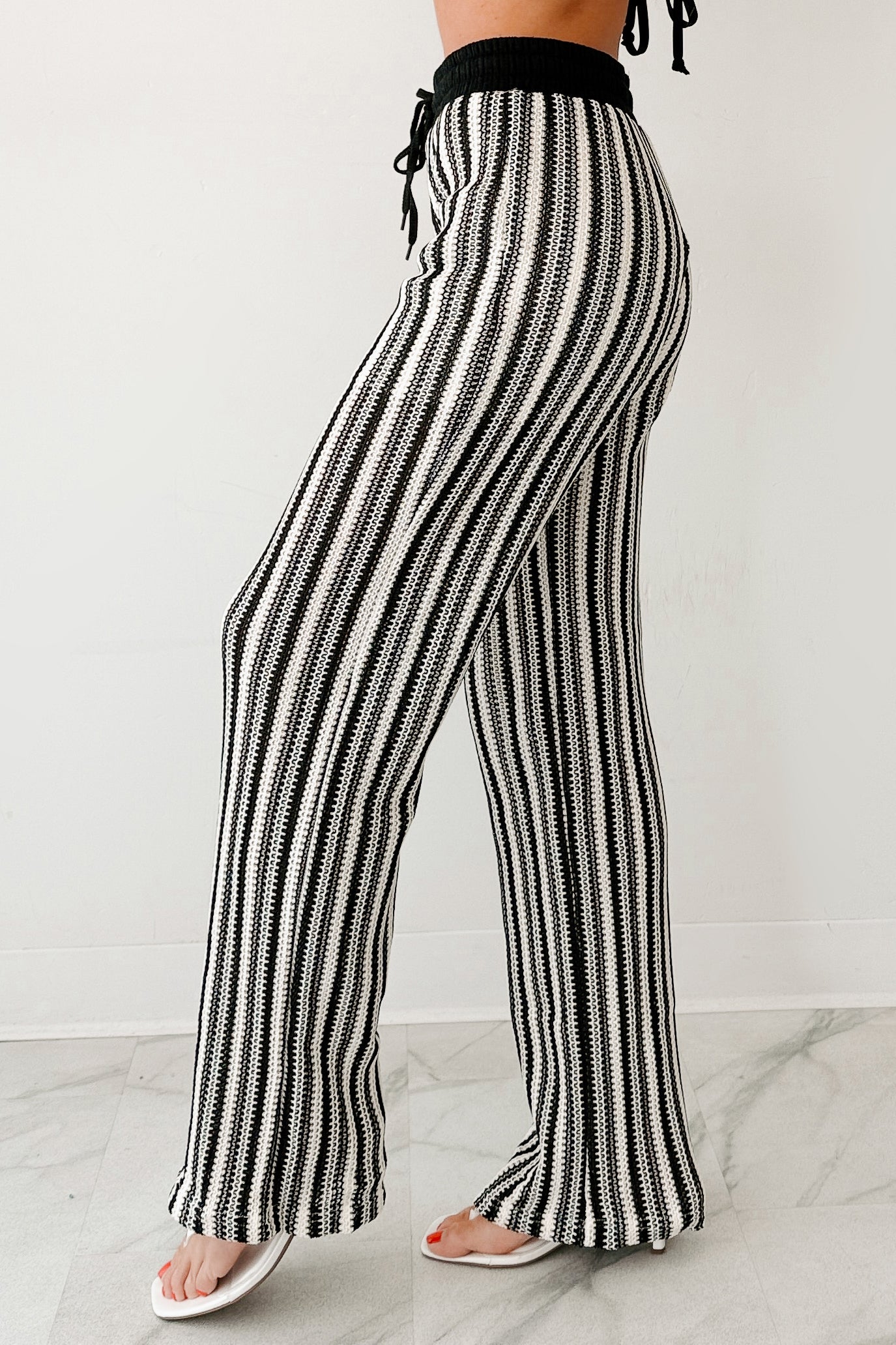 Yours To Hold Striped Crochet Pants (Black/Ivory) · NanaMacs