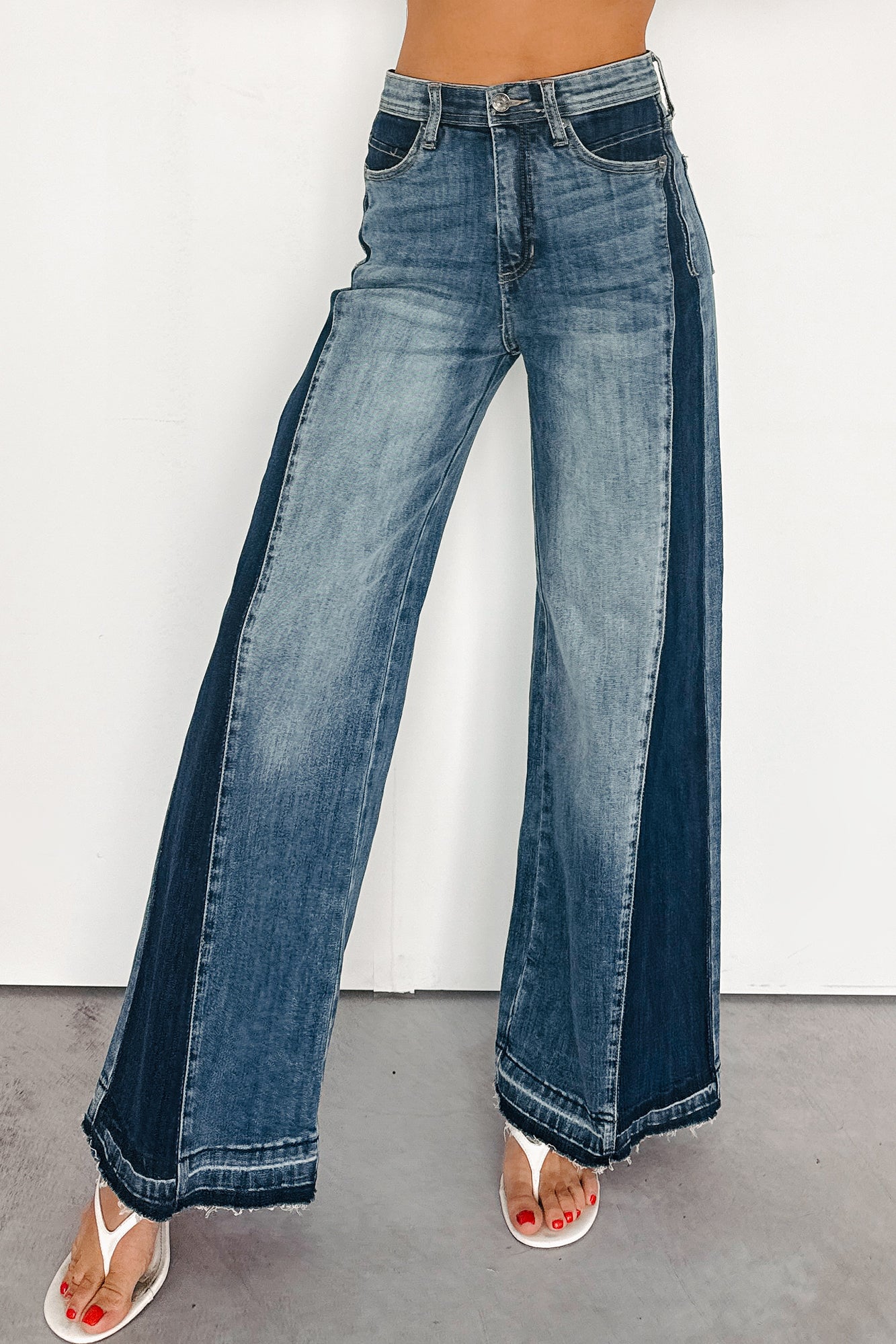 Rina Tummy Control Side Contrast Saige Denim Jeans (Medium) · NanaMacs