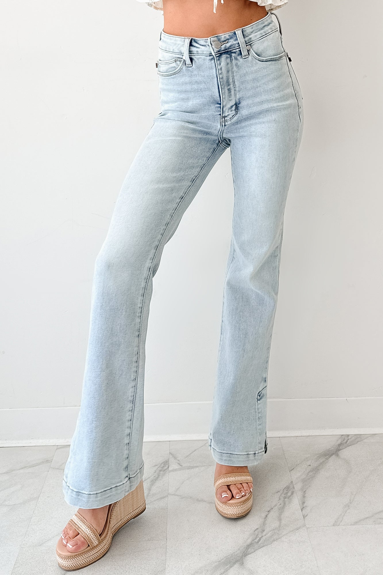 Brooke Tummy Control Bootcut Judy Blue Jeans (Light) - NanaMacs