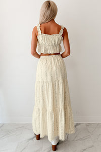 Blossom Babe Floral Tiered Maxi Skirt (Ivory) - NanaMacs