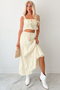 Blossom Babe Floral Tiered Maxi Skirt (Ivory) - NanaMacs