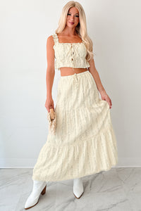 Blossom Babe Floral Tiered Maxi Skirt (Ivory) - NanaMacs