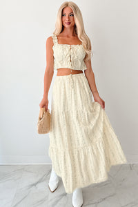 Blossom Babe Floral Tiered Maxi Skirt (Ivory) - NanaMacs