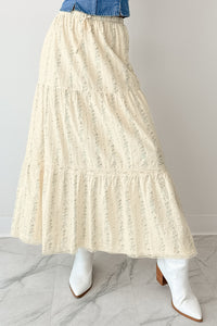 Blossom Babe Floral Tiered Maxi Skirt (Ivory) - NanaMacs