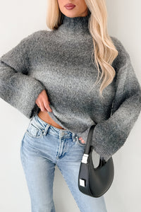 Cold News Ombre Turtleneck Sweater (Grey) - NanaMacs