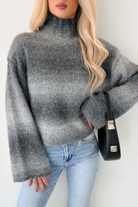 Cold News Ombre Turtleneck Sweater (Grey) - NanaMacs