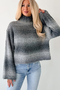 Cold News Ombre Turtleneck Sweater (Grey) - NanaMacs