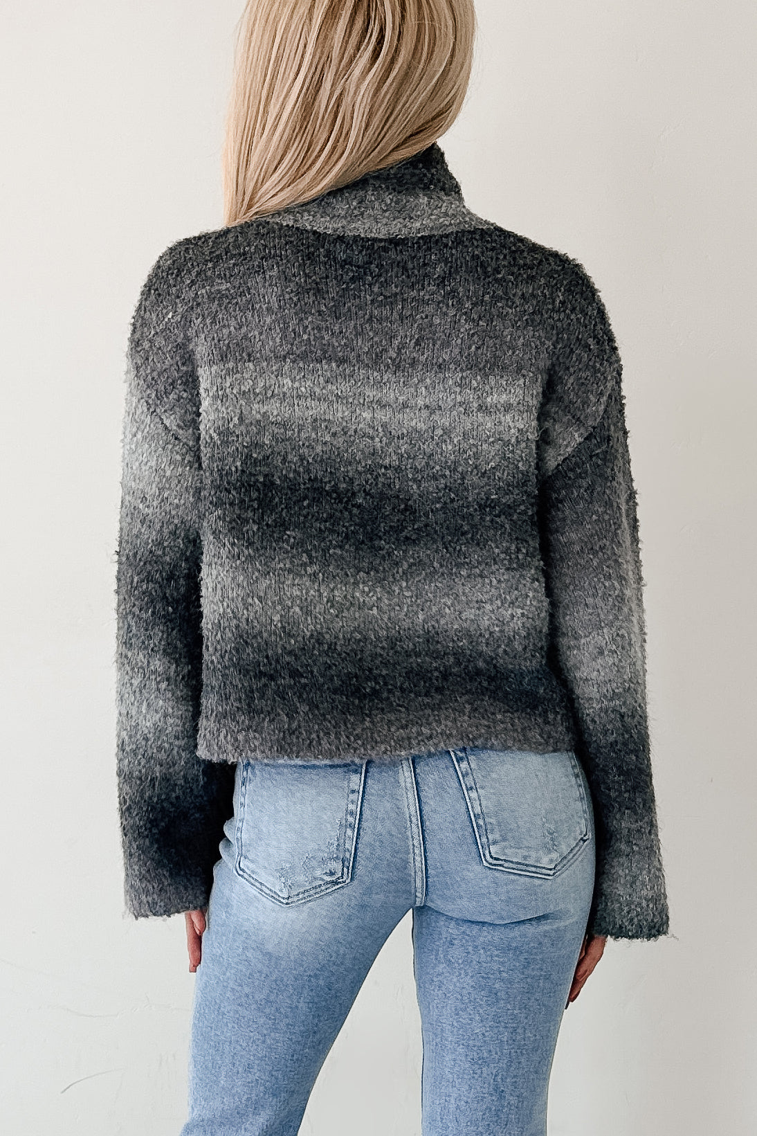 Cold News Ombre Turtleneck Sweater (Grey) - NanaMacs