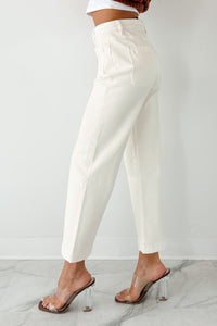 Bella Cropped Wide Leg Mica Denim Jeans (White Chocolate) - NanaMacs