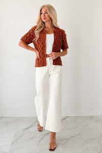 Bella Cropped Wide Leg Mica Denim Jeans (White Chocolate) - NanaMacs