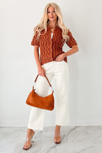 Bella Cropped Wide Leg Mica Denim Jeans (White Chocolate) - NanaMacs