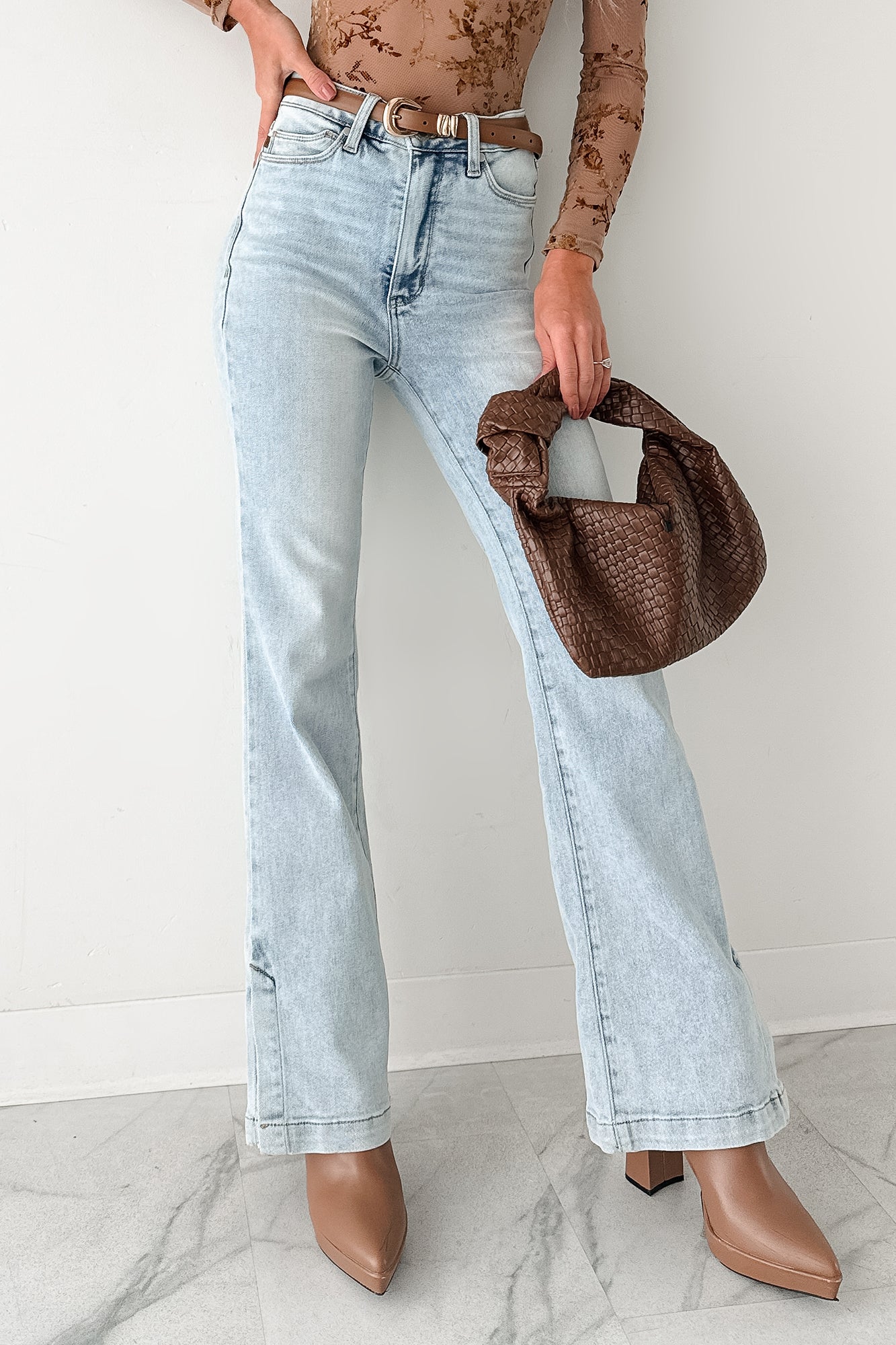 Brooke Tummy Control Bootcut Judy Blue Jeans (Light) - NanaMacs